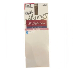 Hanes 2-Pack Knee Highs Silk Reflections Silky Sheer Enhanced Toe Cool Comfort